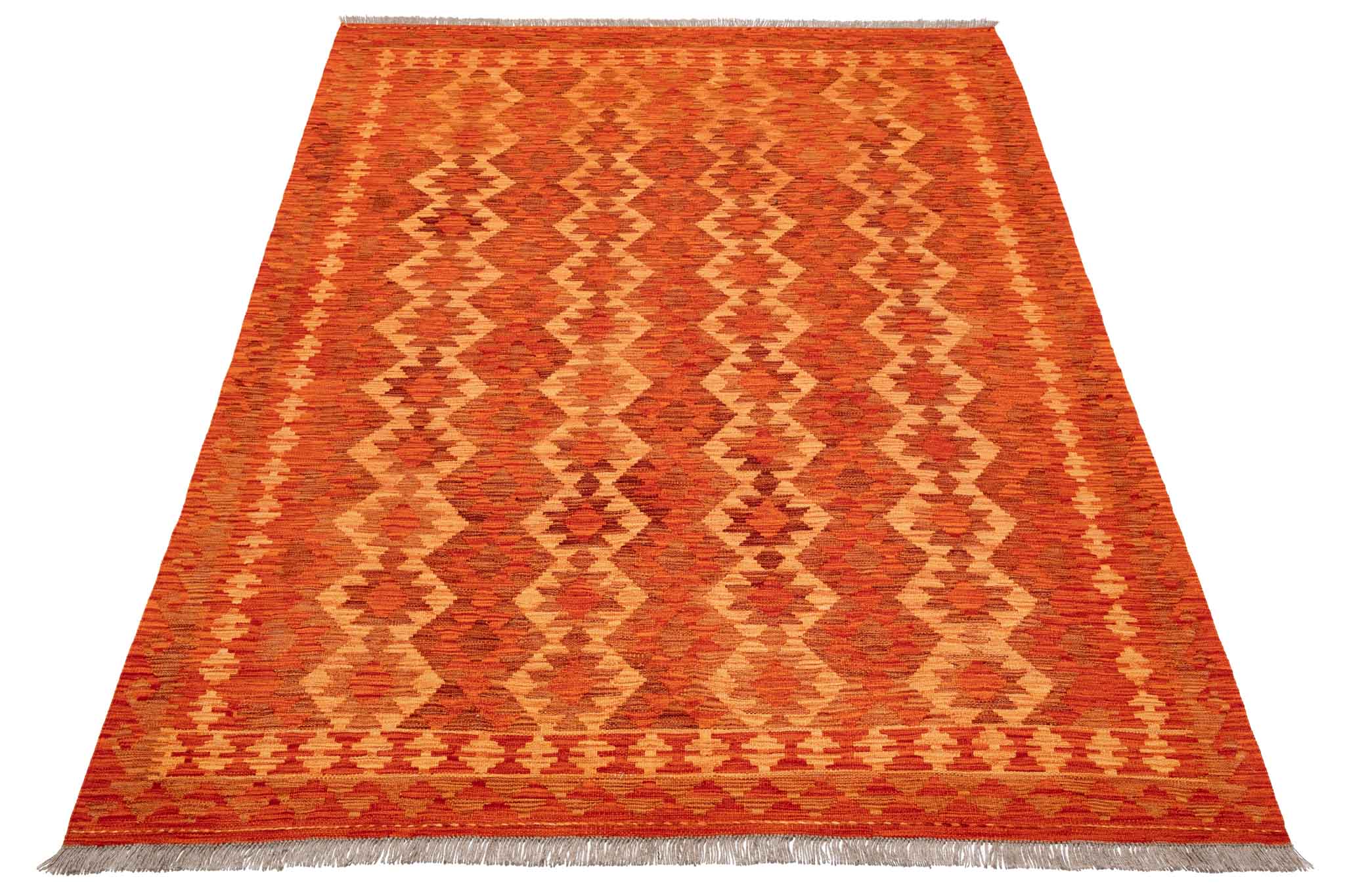 Handgewebter Kelim-Teppich aus Schurwolle, 166 × 239 cm
