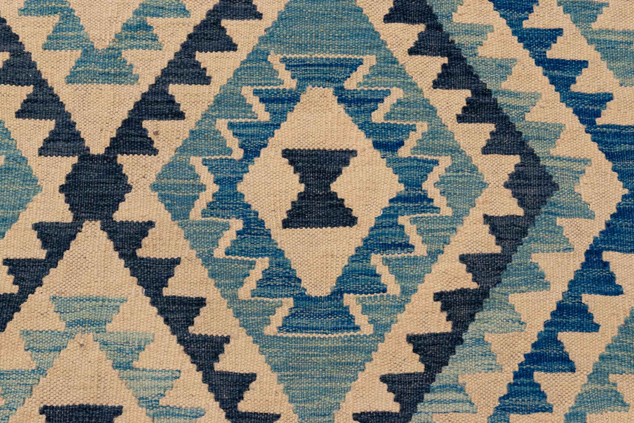 Handgewebter Kelim-Teppich aus Schurwolle, 190 × 293 cm