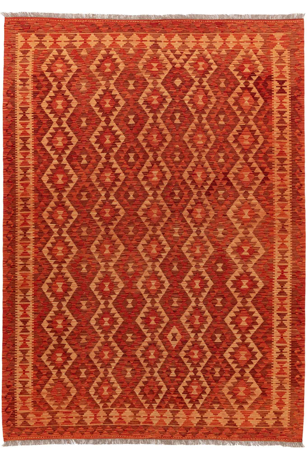 Handgewebter Kelim-Teppich aus Schurwolle, 209 × 293 cm