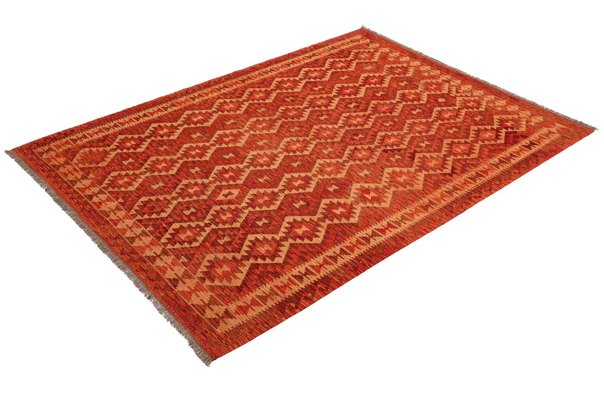 Handgewebter Kelim-Teppich aus Schurwolle, 209 × 293 cm