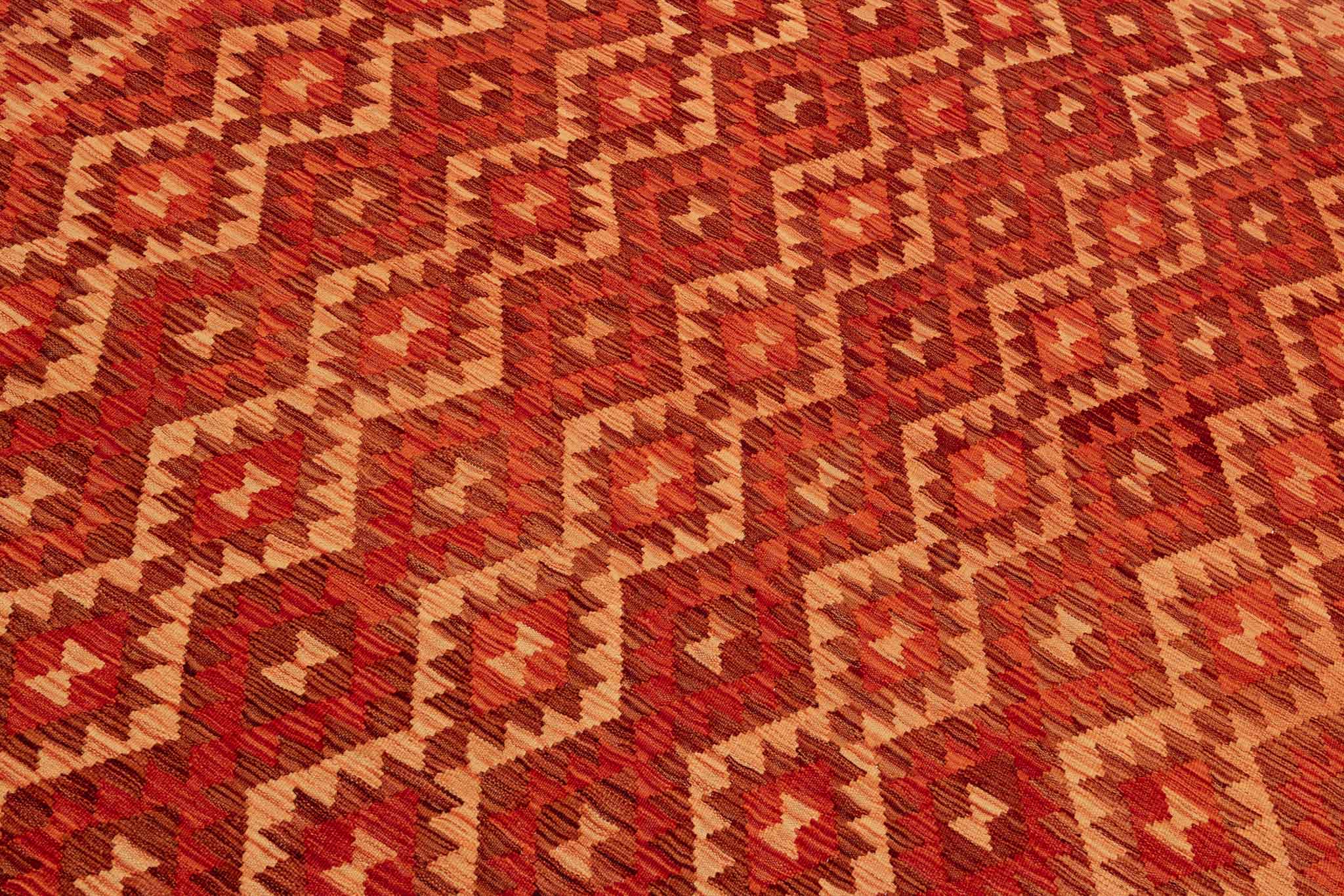 Handgewebter Kelim-Teppich aus Schurwolle, 209 × 293 cm