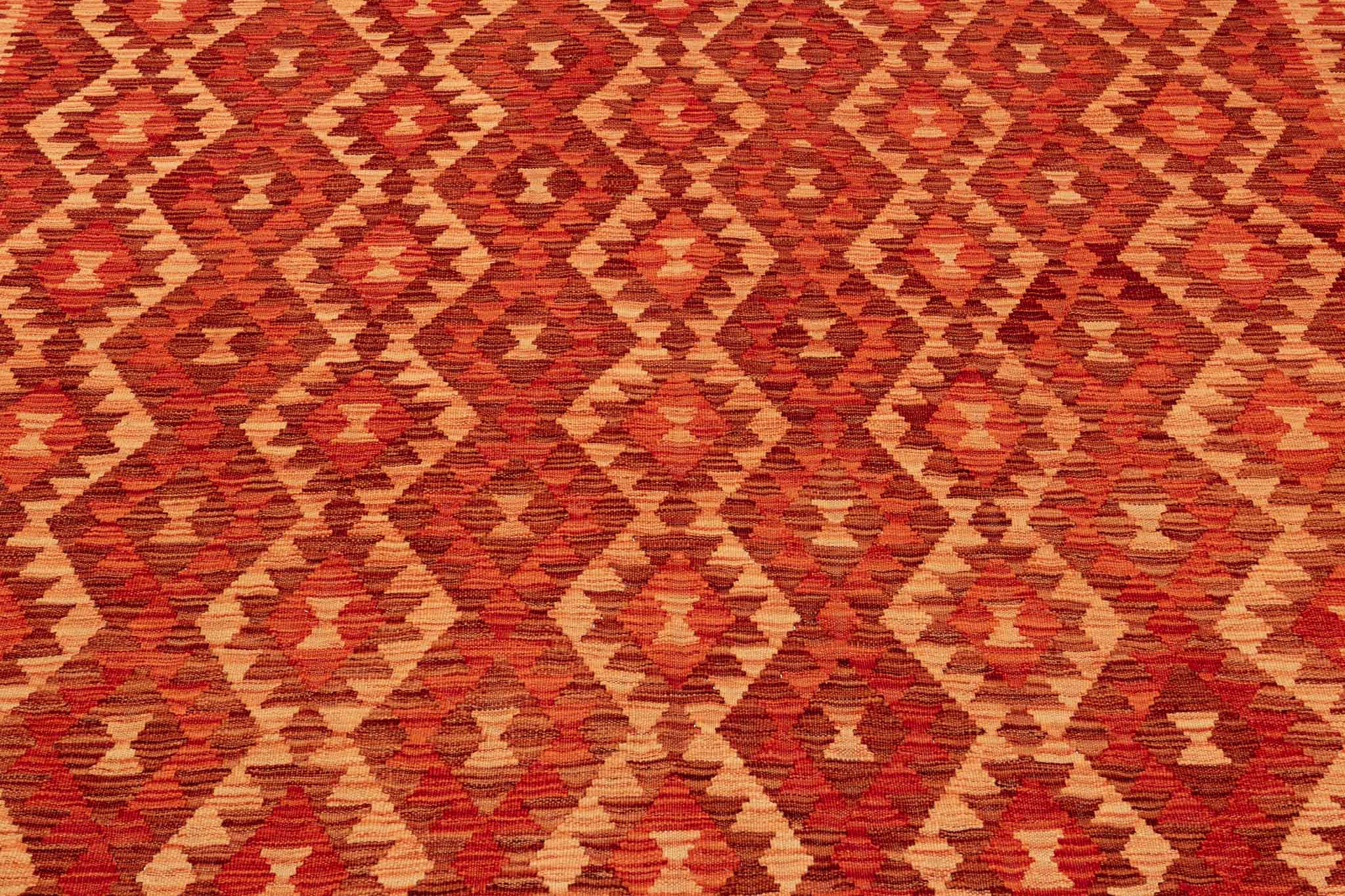 Handgewebter Kelim-Teppich aus Schurwolle, 209 × 293 cm