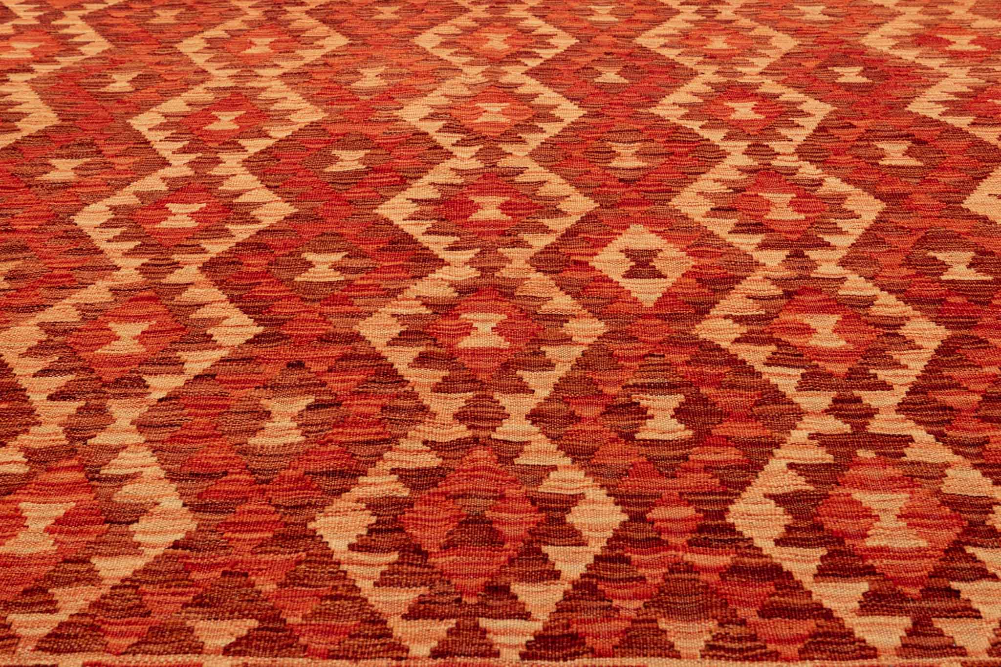 Handgewebter Kelim-Teppich aus Schurwolle, 209 × 293 cm